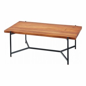 センターテーブル 幅110×奥行64×高さ40.5 天然木 モンキーポッド ウレタン塗装 スチール(代引不可)【送料無料】