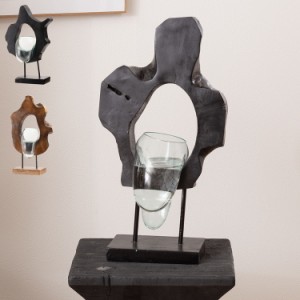 ガラスオブジェ ガラスオブジェ オブジェ ガラス 置物 天然木 インテリア アート 鉢 プランター テラリウム アクアリウム 花瓶 おしゃれ 