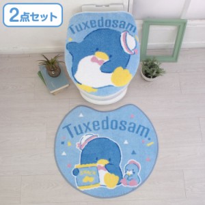 タキシードサム トイレ2点セット トイレタリー トイレフタカバー トイレマット 温水洗浄便座用 トイレカバー キャラクター ペンギン サン