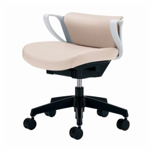 オフィスチェア ピコラ ミニバック エコPVCレザー張 CR-G534E1VZMD-W ホワイトベージュ 椅子 リモートワーク 在宅 仕事 勉強 快適 おしゃ