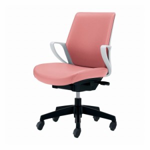 オフィスチェア ピコラ ローバック エコPVCレザー張 CR-G530E1VZ92-VN ライトローズ 椅子 リモートワーク 在宅 仕事 勉強 快適 おしゃれ 