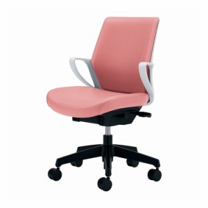 オフィスチェア ピコラ ローバック エコPVCレザー張 CR-G530E1VZ92-W ライトローズ 椅子 リモートワーク 在宅 仕事 勉強 快適 おしゃれ 