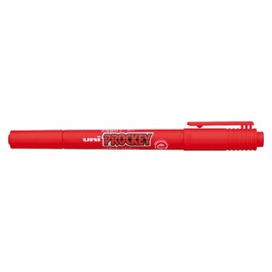 三菱鉛筆 プロッキー 極細+細字 赤 1 本 PM120T.15 文房具 オフィス 用品