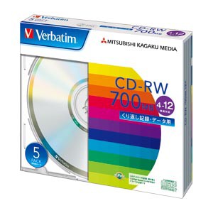 三菱化学メディア データー用CD-RW 700MB 4-12倍速対応 1 個 SW80EU5V1 文房具 オフィス 用品