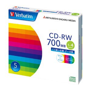 三菱化学メディア データー用CD-RW 700MB 1-4倍速対応 1 個 SW80QP5V1 文房具 オフィス 用品