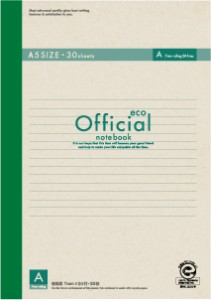 アピカ オフィシャルエコノートA5 A罫 30枚 1 冊 3A3FE 文房具 オフィス 用品