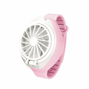 マカロン リスト ファン ZB045-PNK 珊瑚 ポータブル 扇風機 持ち運び 屋外 携帯 軽い コンパクト 涼しい 夏 子供 かわいい 時計(代引不可