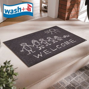 ウェルカムホームマット wash+dry A005A Welcome Sunny Side 50×75cm 玄関マット 柄物 おしゃれ サニーサイド 滑り止めラバー(代引不可)