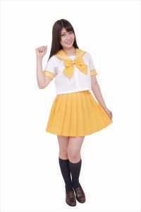 カラーセーラー 黄4L コスプレ 衣装 ハロウィン レディース 制服(代引不可)【送料無料】