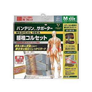 バンテリンサポーター 腰椎コルセット ふつう(Mサイズ) ブルーグレー 127706058【送料無料】