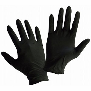 ニトリル手袋 ブラック N460 パウダーフリー(100枚入)L(代引不可)【送料無料】