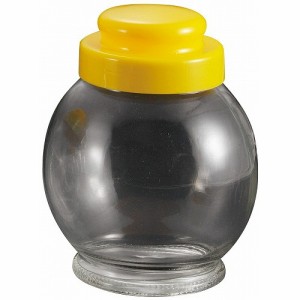 ガラス 保存ビン 地球型 イエロー(0.5L)(代引不可)【送料無料】