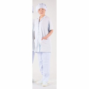 福田商店 テクノファインコート 女子襟有り半袖白衣 NR-432 L SHK4503【送料無料】