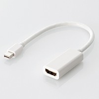 [ELECOM(エレコム)] miniDisplayPort変換アタ゛フ゜タ/forAPPLE/HDMI/ホワイト AD-MDPHDMIWH(代引き不可)【送料無料】