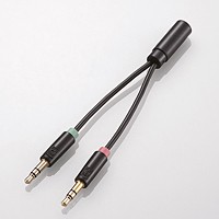 [ELECOM(エレコム)] マイク付きイヤホン用φ3.5mm変換ケーブル AV-35AD01BK(代引不可)【送料無料】