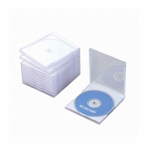 エレコム Blu-ray/DVD/CDケース(標準/PS/1枚収納) CCD-JSCN10WH(代引不可)