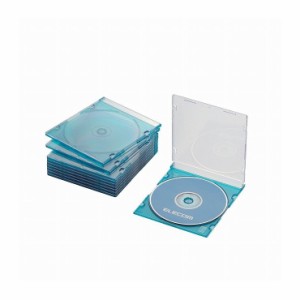 エレコム Blu-ray/DVD/CDケース(スリム/PS/1枚収納) CCD-JSCS10CBU(代引不可)