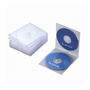 エレコム Blu-ray/DVD/CDケース(スリム/PS/2枚収納) CCD-JSCSW10CR(代引不可)