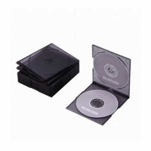 エレコム Blu-ray/DVD/CDケース(スリム/PS/2枚収納) CCD-JSCSW10CBK(代引不可)