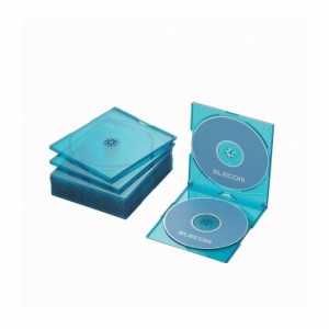 エレコム Blu-ray/DVD/CDケース(スリム/PS/2枚収納) CCD-JSCSW10CBU(代引不可)