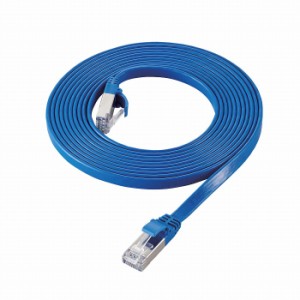 エレコム LANケーブル Cat7 準拠 フラット 3m 10ギガビット RoHS指令準拠 ブルー(代引不可)【送料無料】