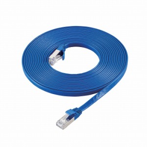 エレコム LANケーブル Cat7 準拠 フラット 5m 10ギガビット RoHS指令準拠 ブルー(代引不可)【送料無料】