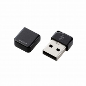 エレコム USBメモリ USB3.2(Gen1) 小型 高速データ転送 キャップ ストラップホール付 データ消去防止ソフト 32GB ブラック(代引不可)