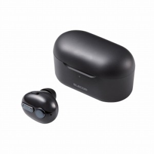 エレコム Bluetoothヘッドセット 片耳(左右対応) 小型 充電ケース付き MEMSマイク 通話可能 音量ボタン付き web会議 ブラック(代引不可) 
