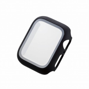 エレコム アップルウォッチ Apple Watch ケース フルカバー SE 6 5 4 (44mm) ガラス ブラック(代引不可)