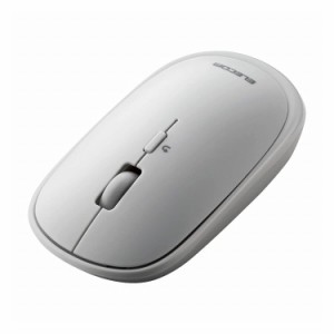 エレコム ワイヤレスマウス BlueLED Bluetooth 4ボタン 薄型 モバイルマウス 収納ポーチ付き 割り当て機能 グレー M-TM10BBGY(代引不可)