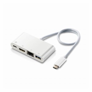 エレコム Type-Cドッキングステーション PD対応 充電用Type-C1ポート USB(3.1)1ポート HDMI1ポート ホワイト DST-C09WH(代引不可)【送料 