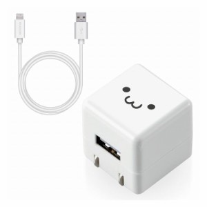 エレコム iPhone充電器 iPad充電器 1m Lightning AC ケーブル同梱 ホワイトフェイス コンパクト かわいい MPA-ACL04WF(代引不可)