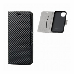 iPhone11 ケース カバー 手帳 フラップ マグネット カード 収納 スタンド 薄型 スリム ブラック PM-A19CPLFUCB エレコム(代引不可)