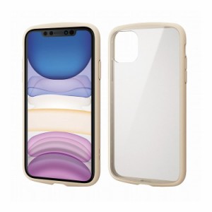 iPhone11 ケース カバー TPU ポリカーボネート フレームカラー 耐衝撃 ストラップホール付 アイボリー PM-A19CTSLFCIV エレコム(代引不可