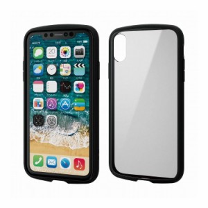 iPhoneXR ケース カバー TPU ポリカーボネート フレームカラー 耐久性 ストラップホール付 ブラック PM-A18CTSLFCBK エレコム(代引不可)