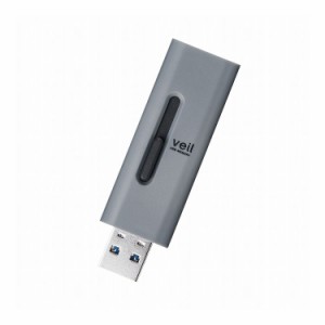 USBメモリ 32GB USB3.2 Gen1 高速データ転送 スライド式 キャップなし ストラップホール付 グレー MF-SLU3032GGY エレコム(代引不可)