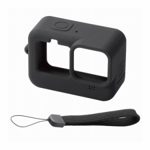 GoPro HERO9 Black用 シリコンケース ハンドストラップ付き アクションカメラ ゴープロ9 ブラック AC-GP9BSSCBK エレコム(代引不可)
