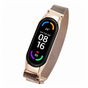 エレコム Xiaomi Mi Smart Band 6 5 交換 バンド ベルト ステンレス 通気性 耐久性 スマートウォッチ シャオミ スマートバンド 6 5 ロー