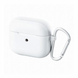 AirPods 第3世代 ケース カバー タフスリム 衝撃吸収 カラビナ付 ワイヤレス充電可 MagSafe充電可 落下防止 ホワイト AVA-AP3TSWH(代引不