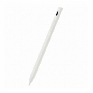 タッチペン 充電式 スタイラスペン 極細 ペン先 2mm マグネット付 iPad ホワイト P-TPACSTAP02WH(代引不可)【送料無料】