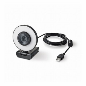 エレコム WEBカメラ フルHD 1080P 200万画素 60FPS LEDライト搭載 マイク内蔵 プライバシーシャッター オートフォーカス 撮影距離8cm~ ブ