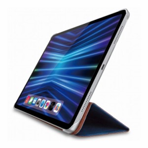 エレコム iPad Pro 11インチ 第4世代 ( 2022 ) 用 ケース ソフトレザー カバー 手帳型 スリープ対応 マグネット フラップ 2アングル 背面