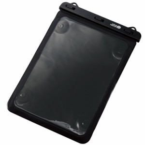 エレコム ELECOM タブレットケース 防水ケース 汎用 IPX8 吸盤付き iPad Android 等 8.9〜13インチの タブレット 対応 ブラック TB-WPSB1