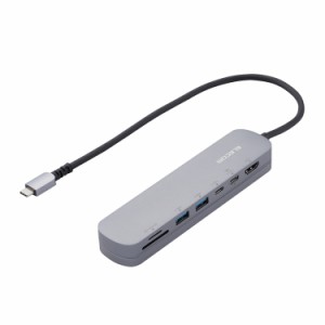 エレコム ELECOM USB Type C ドッキングステーション ハブ 7-in-1 PD 100W出力 USB-C ×2 USB-A ×2 HDMI ×1 SD+microSD ×1 【 Windows
