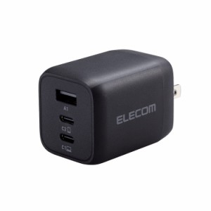 エレコム ELECOM ノートパソコン 充電器 PD 65W PPS対応 タイプC ×2 USB A ×1 【 MacBook Pro / Air レノボ Dell HP NEC iPad iPhone A