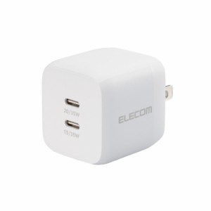 エレコム ELECOM USB Type-C 充電器 PD PPS対応 出力 35W タイプC ×2 【 MacBook Air iPad iPhone Android Nintendo Switch 等対応 】 