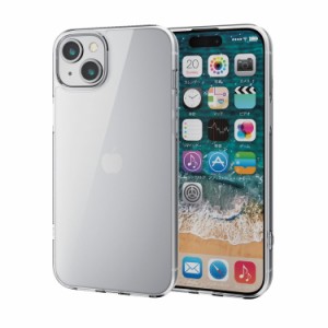 エレコム ELECOM iPhone 15 Plus 用 ケース ハイブリッド カバー 衝撃吸収 カメラレンズ保護設計 ストラップホール付 硬度5H クリア PM-A