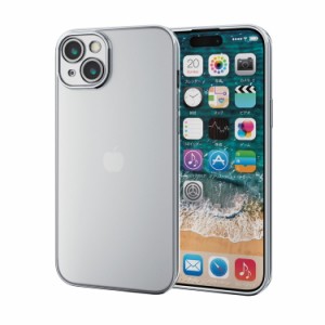 エレコム ELECOM iPhone 15 Plus 用 ケース ソフト カバー カメラレンズ保護設計 ストラップホール付 メタリック加工 背面クリア 極限設