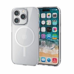 エレコム ELECOM iPhone 15 Pro 用 ケース ハイブリッド カバー 衝撃吸収 カメラレンズ保護設計 MAGKEEP 磁力吸着ワイヤレス充電対応 ス