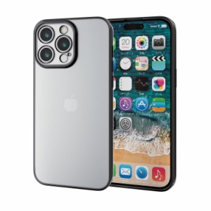 エレコム ELECOM iPhone 15 Pro Max 用 ケース ソフト カバー カメラレンズ保護設計 ストラップホール付 メタリック加工 背面クリア 極限